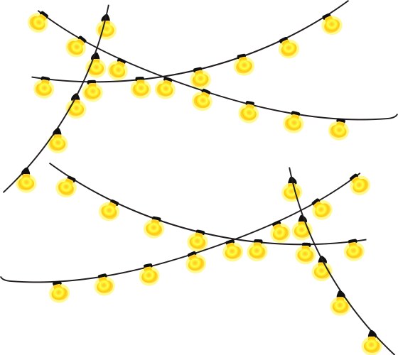 Light post with string neon effect small lamp vector image