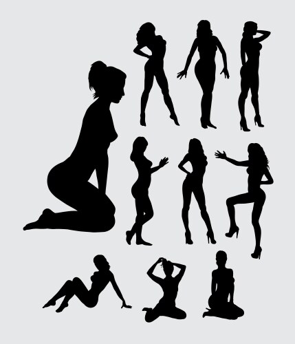 sexy girl silhouettes vector image