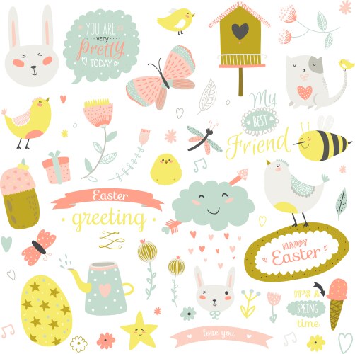 Spring & Summer Floral Print Vector Image