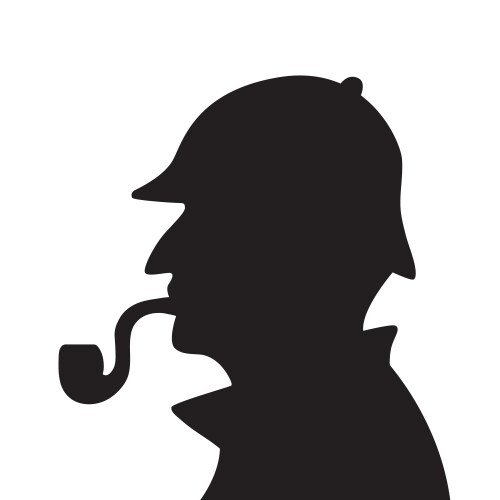 sherlock holmes silhouette vector image vector image