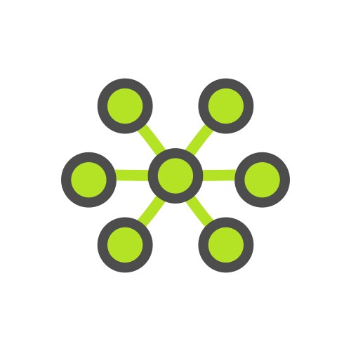 Connection Molecule Icon Set Vector Image