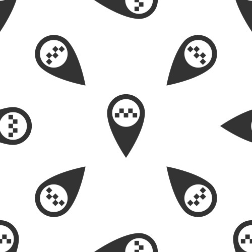 Map pointer with taxi icon seamless pattern vector image
