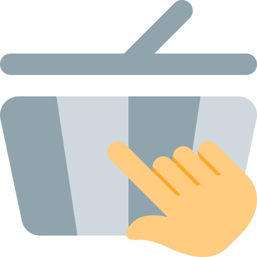 Select and drag basket through the pointer vector image