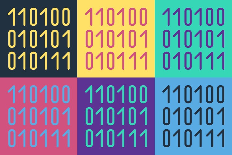 Pop art binary code icon isolated on color vektorbild