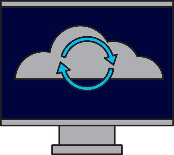 Computer cloud computing reload arrows vektorbild