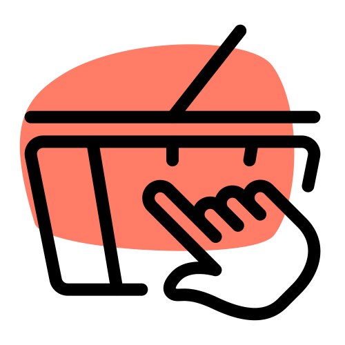 Select and drag basket through the pointer vector image