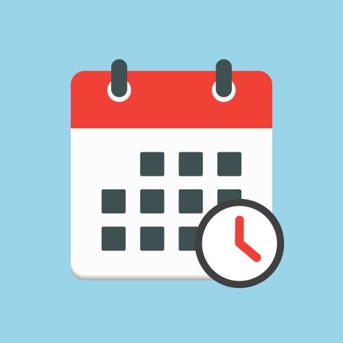 Icon calendar - popup message timer or clock vector image
