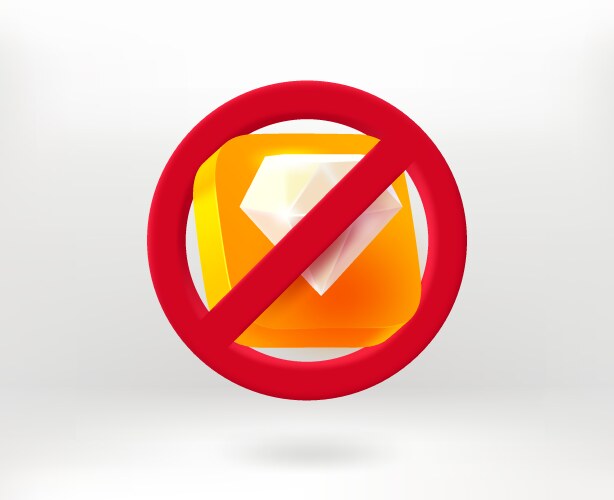 no treasure concept with gem icon 3d vector image