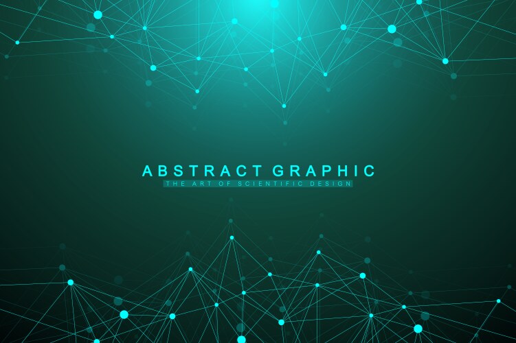 Dark polygonal background molecule Royalty Free Vector Image