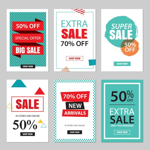 set of sale website banner templates vector image