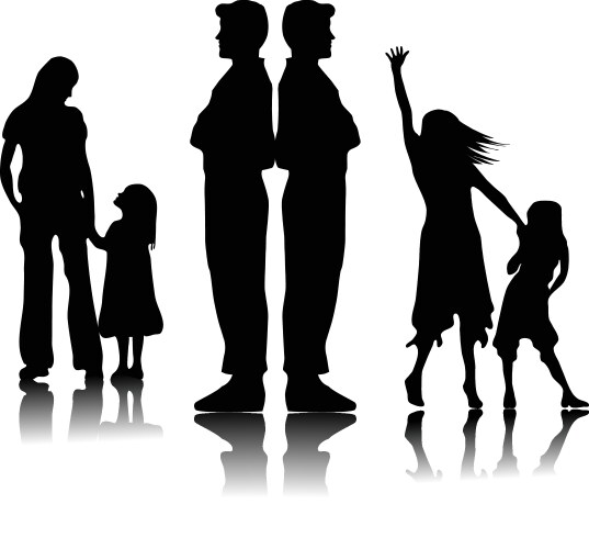 Family Silhouette Vector Image