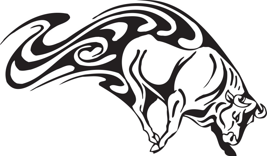 Bull in tribal style - image Vector Image
