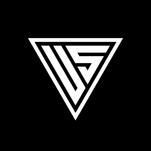 Us logo with negative space triangle shape Vector Image