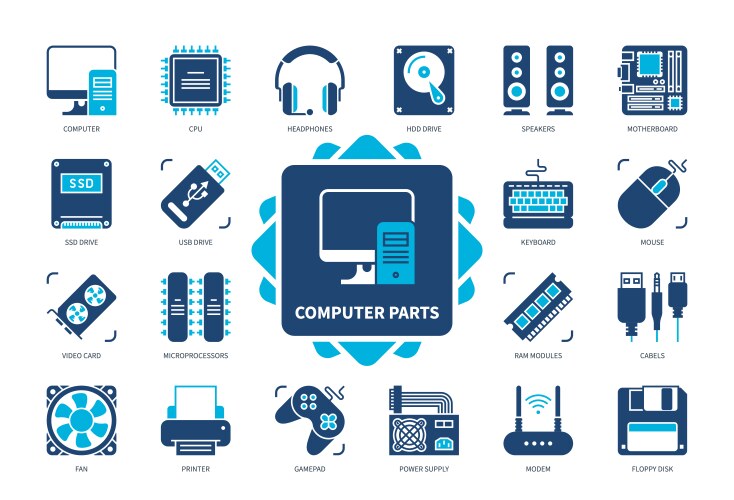 Computer icon set Royalty Free Vector Image - VectorStock