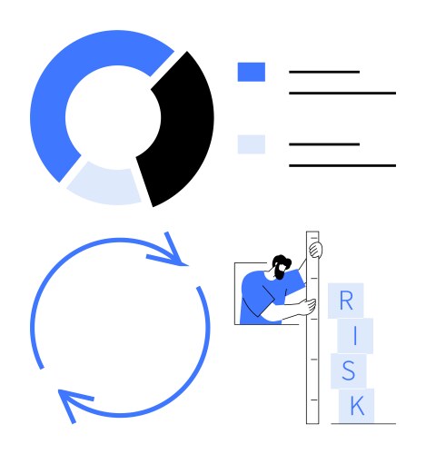Data analysis elements with circular chart risk vector image