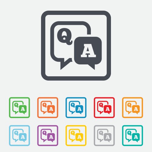 Question answer sign icon qa symbol vector image