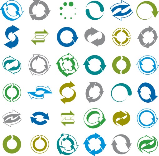 Reload icons isolated on white background set loop vector image