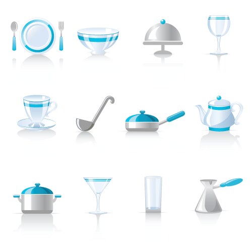 Kitchen Utensil Icons Royalty Free Vector Image