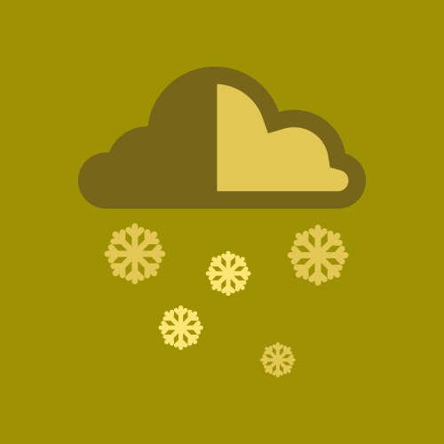Flat icon on stylish background cloud snow vector image