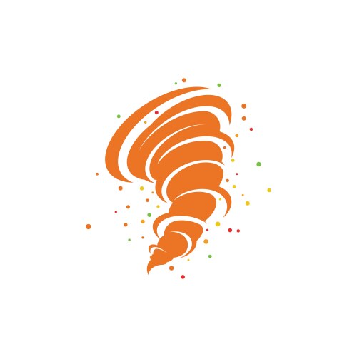 Hurricane tornado twister logo icon orange color Vector Image