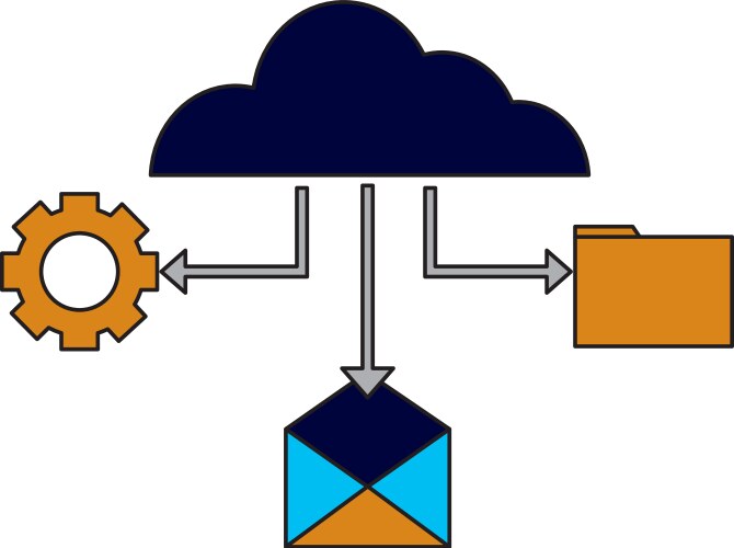 Cloud computing email file setting vector image