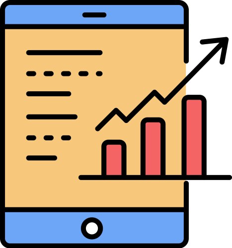 Data business graph chart mobile dashboard icon vector image