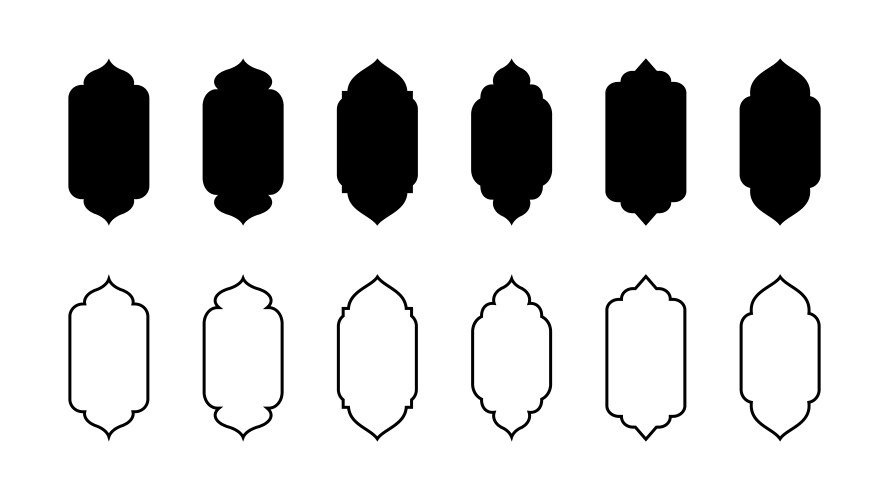 Islamic traditional window shapes collection Vector Image