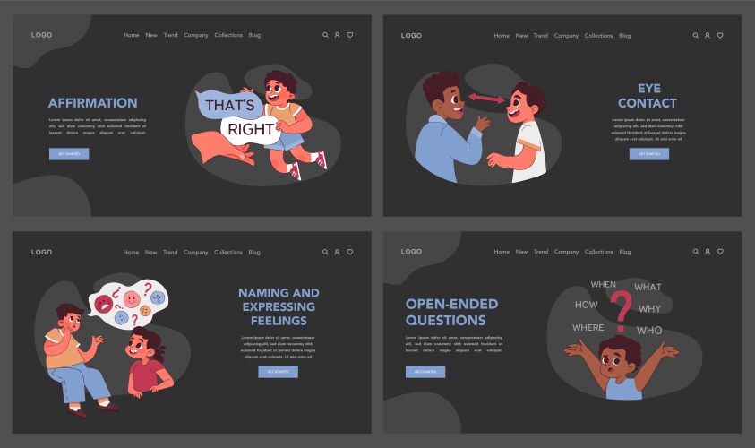 Active listening concept curious child Royalty Free Vector