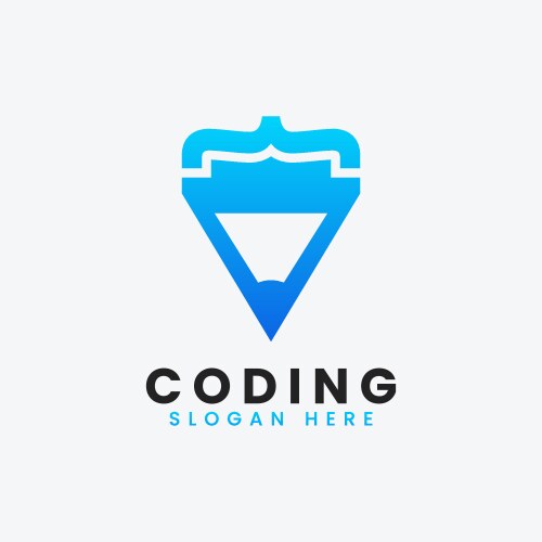 Modern computer programming coding logo design vector image