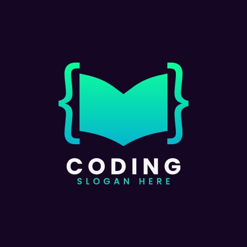 Modern computer programming coding logo design vector image