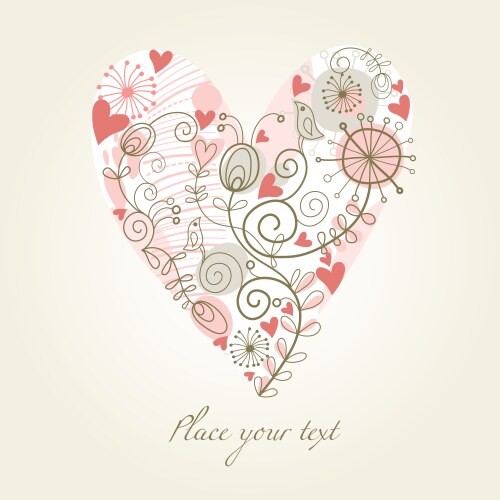 Greeting card with heart Royalty Free Vector Image
