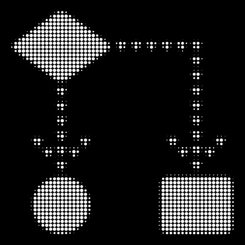 White halftone algorithm flowchart icon vector image