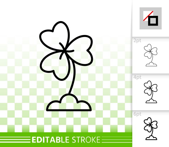 Simple Black Line Flower Icon Royalty Free Vector Image