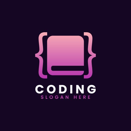 Modern computer programming coding logo design vector image