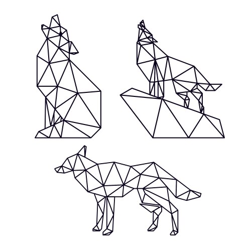 wolf animal low poly vector image vector image