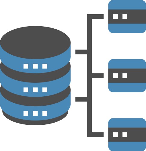 Database architecture flat web icon concept vector image
