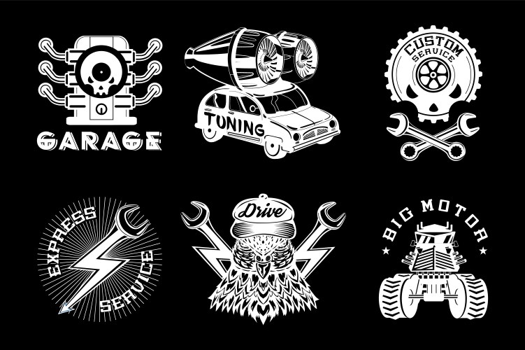 Retro Car Service Emblem Vector Image