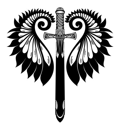 Sword with wings Vector Image