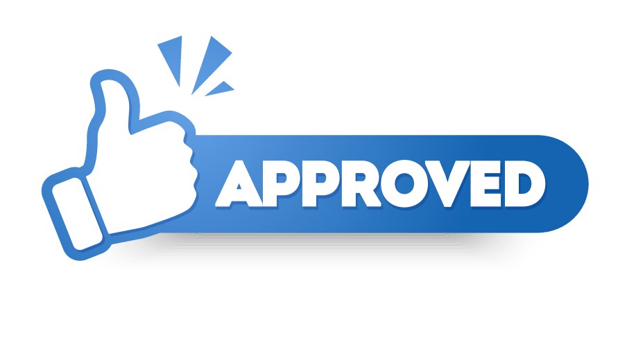 approved label with thumbs up web banner vector image