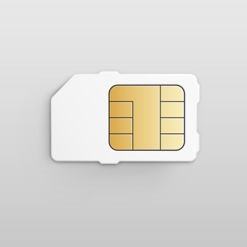 Mobile cellular phone sim card chip isolated Vector Image