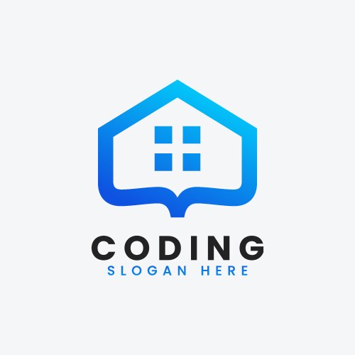 Modern computer programming coding logo design vector image
