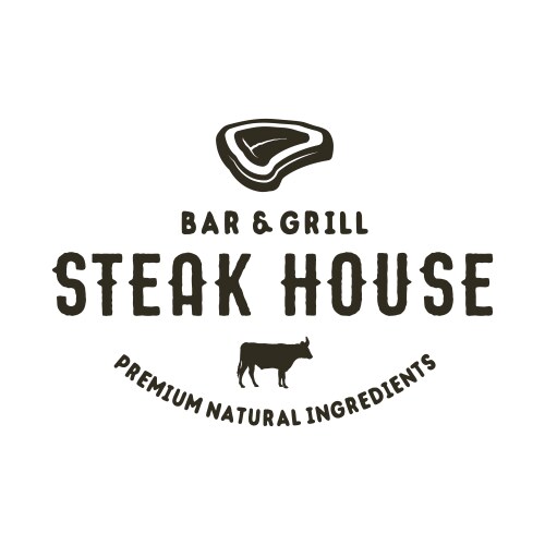 Steakhouse Bar & Grill Logo Vector Image
