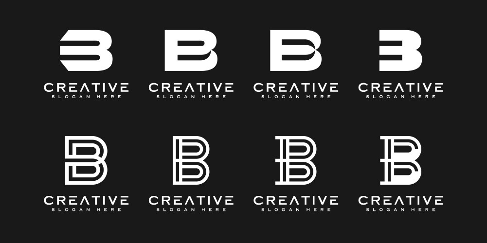 Abstract Initial B Logo Template Vector Image