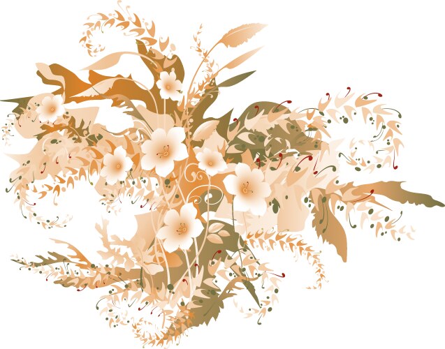 Background with flowers and notes Royalty Free Vector Image
