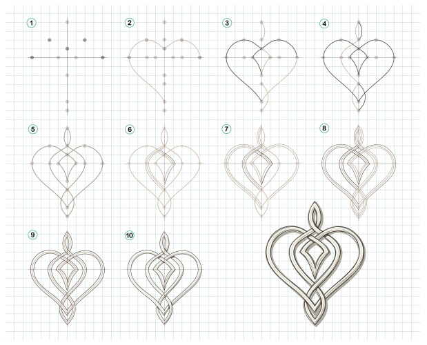 Page shows how to learn step draw vector image