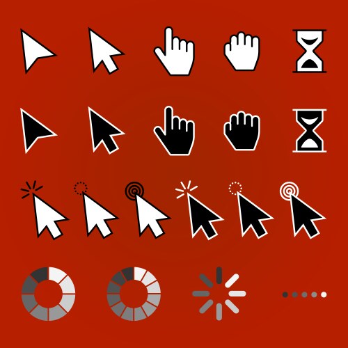 Pointer curs web arrows cursoror icons vector image