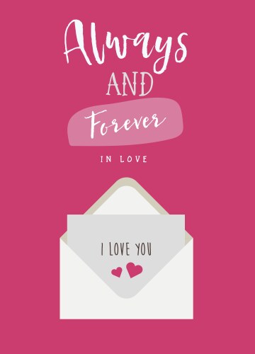 valentine s day greeting card with envelope vector image