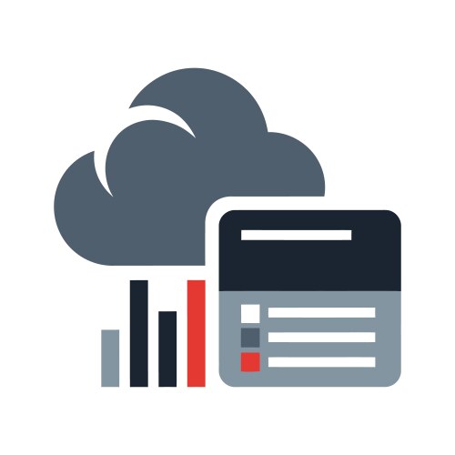 Cloud computing data visualization icon vector image