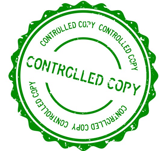 grunge green controlled copy word round rubber vector