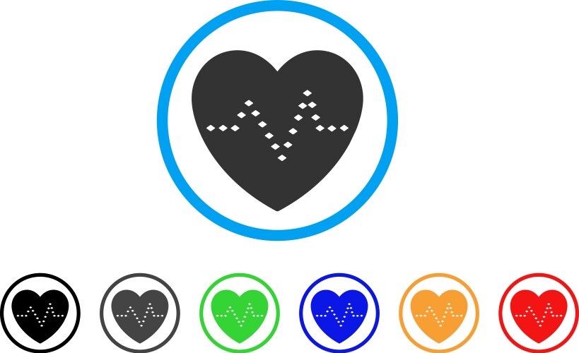 Dotted heart pulse rounded icon – Royalty-Free Vector | VectorStock